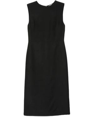 Liviana Conti Sleeveless Round-Neck Midi Dress - Black