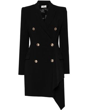 Elisabetta Franchi ダブルブレスト コートドレス - ブラック