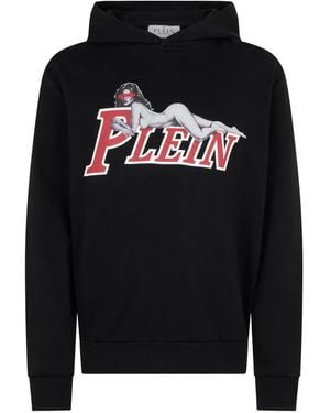 Philipp Plein Pin Up Hoodie Met Logo - Zwart