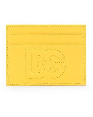 Dolce & Gabbana ゴールド ロゴ カードケース - イエロー