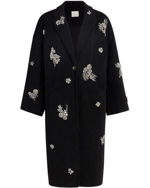 Cinq À Sept Crystal Ivy Gravis Coat - Black