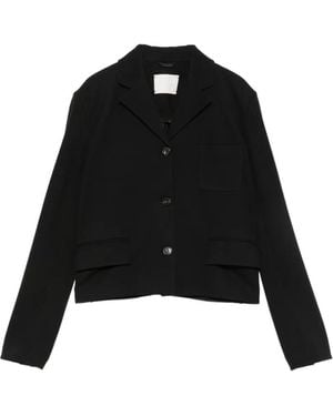 Circolo 1901 Single-Breasted Cropped Jacket - Black