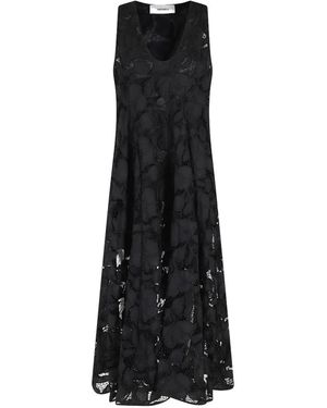 MEIMEIJ Robe Sans Manches À Dentelle Fleurie - Black