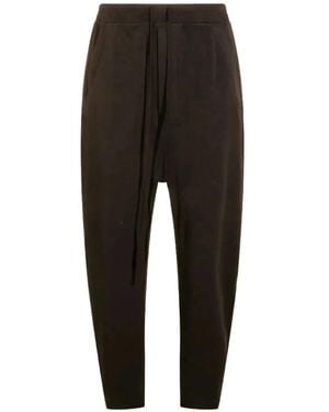 Thom Krom Drawstring Drop-Crotch Trousers - Black