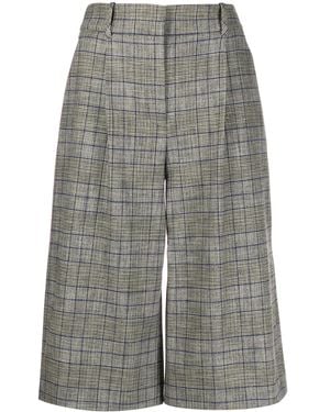 Veronica Beard High-Rise Checked Culottes - Gray