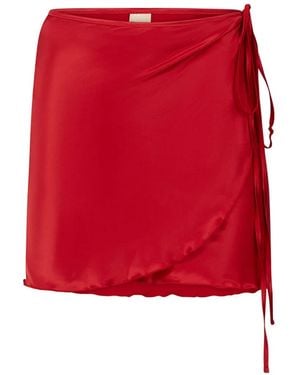 Paramidonna Leone Tie-Side Pareo - Red
