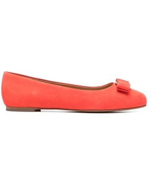 Ferragamo ロゴ フラットシューズ - レッド