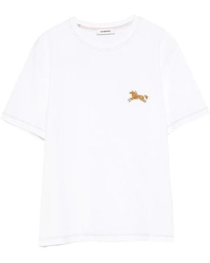 Sandro Horse-Embroidery T-Shirt - White