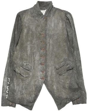 Rundholz Faded-Effect Pleated Jacket - Grey