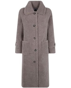 Betta Corradi Button-Up Teddy Coat - Grey