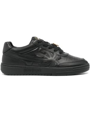 Palm Angels Palm Beach University Leather Trainers - Black