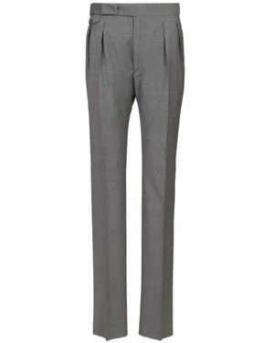 Tagliatore Pavel Prince Of Wales Pleated Trousers - Grey