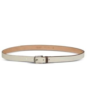 Giorgio Armani Rectangular-Buckle Belt - White