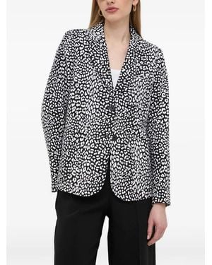 MICHAEL Michael Kors Blazer En Crêpe Stretch À Imprimé Léopard - Gray