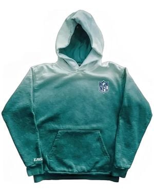 Warren Lotas Ombre-Effect Graphic-Print Hoodie - Blue