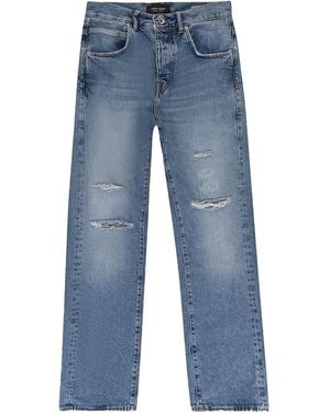 Purple Brand P018 Stone Wash Destroy Jeans - Blue