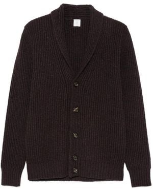 Eleventy Cárdigan Con Cuello Esmoquin - Negro