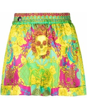 Philipp Plein Baroque-Print Shorts - Green