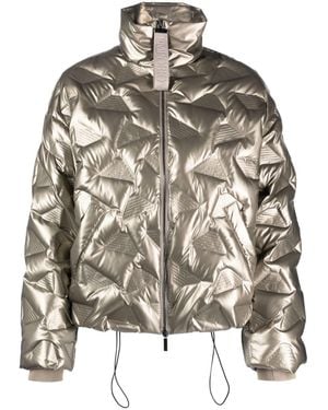 Emporio Armani Allover Logo Down Jacket - Brown