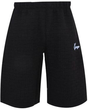 KENZO Logo-Embroidery Shorts - Black