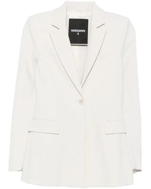 Patrizia Pepe Zip-Cuff Single-Breasted Blazer - White