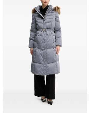 Guess Abrigo Marina con capucha y cinturón - Gris