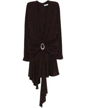 Christopher Esber Stone-Detail Draped Mini Dress - Black