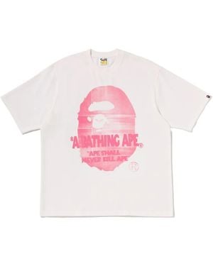 A Bathing Ape Spray Ape Head Relaxed-Fit T-Shirt - Pink
