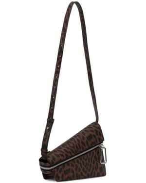 Sisley Leopard-Print Asymmetric Cross Body Bag - Black