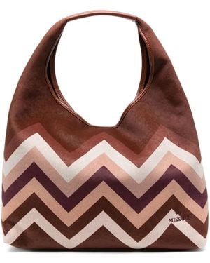 Missoni Chevron-Pattern Shoulder Bag - Brown