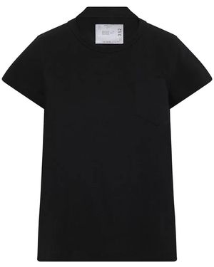 Sacai Pleated-Back Pocket T-Shirt - Black