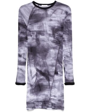 Helmut Lang Vestido Scribble - Azul