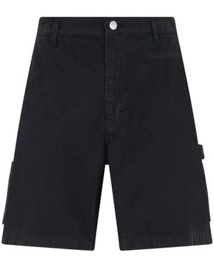 Moschino Short Cargo À Logo Brodé - Blue