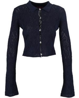 Dondup Cropped-Cardigan Mit Spitze - Blau