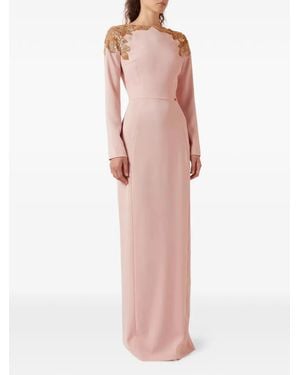 Elisabetta Franchi Sequin-Embellished Maxi Dress - Pink