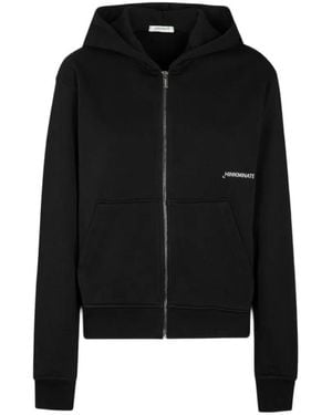 hinnominate Logo-Print Zip-Up Hoodie - Black