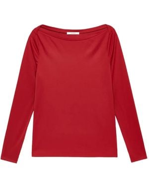 Maliparmi Camiseta Plane Poly Con Cuello Barco De Manga Larga - Rojo