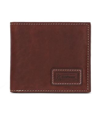 Barbour Check Stitched Wallet - Brown