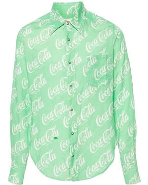 ERL Camicia Con Monogramma X Coca-Cola - Verde
