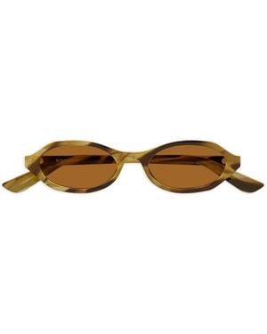 McQueen Havana Oval-Frame Sunglasses - Brown