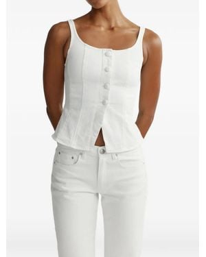 DL1961 Button Front Top - White