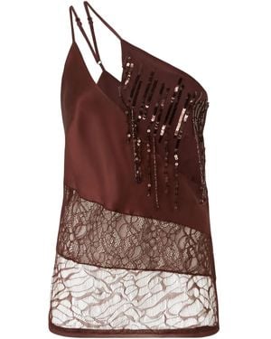 Pinko ワンショルダー サテントップ - パープル