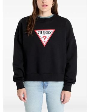 Guess Sudadera Con Logo Estampado - Negro