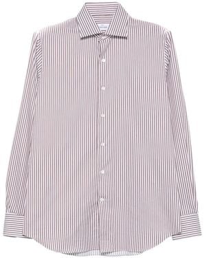 Alessandro Gherardi Striped Cotton Shirt - Purple