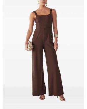 ST MRLO Square-Neck Wide-Leg Jumpsuit - Brown