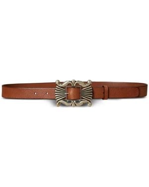 Polo Ralph Lauren Decorative-Buckle Leather Belt - White
