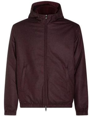 Marco Pescarolo Hooded Zip-Up Jacket - Purple