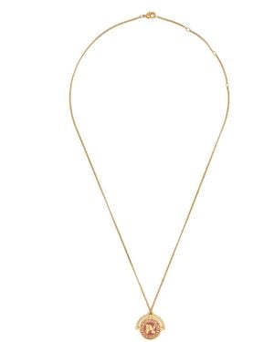 Palm Angels Monogram Emblem Necklace - Metallic