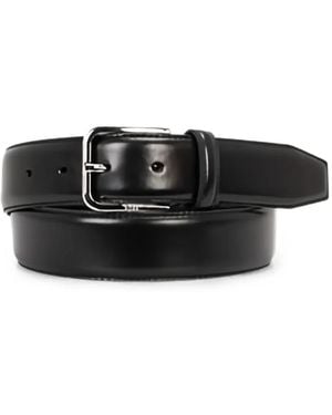 BOSS Leather Business Belt With Polished Buckle - Black