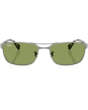 Ray-Ban Rectangle-Frame Sunglasses - Green